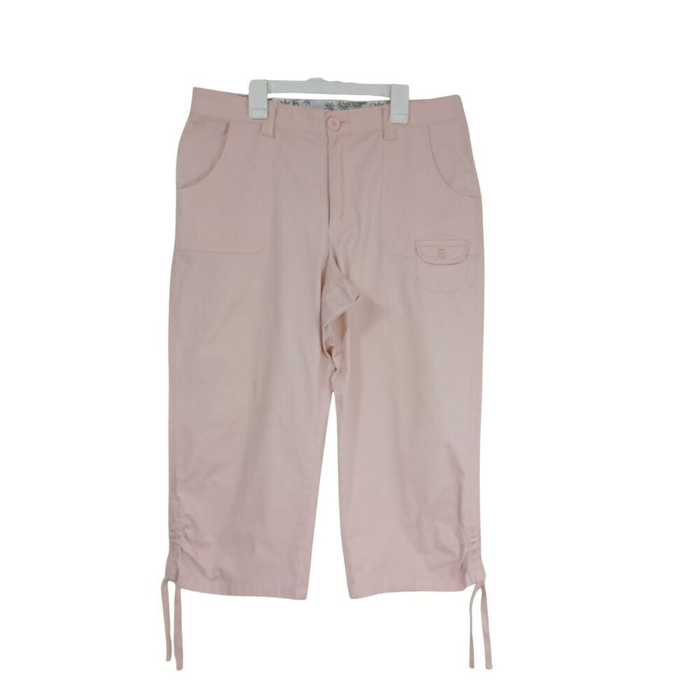 Lee Cropped Pants Womens Comfort Waistband Adjustable Hem Pink Size M